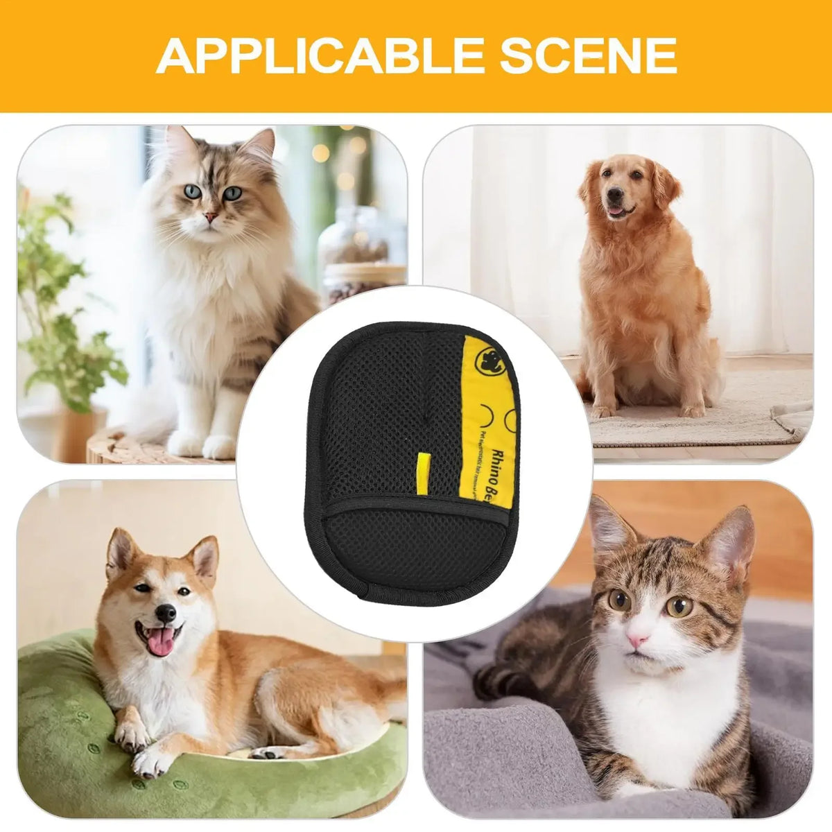 Pet Deshedding Glove for Dogs, Cats & Rabbits