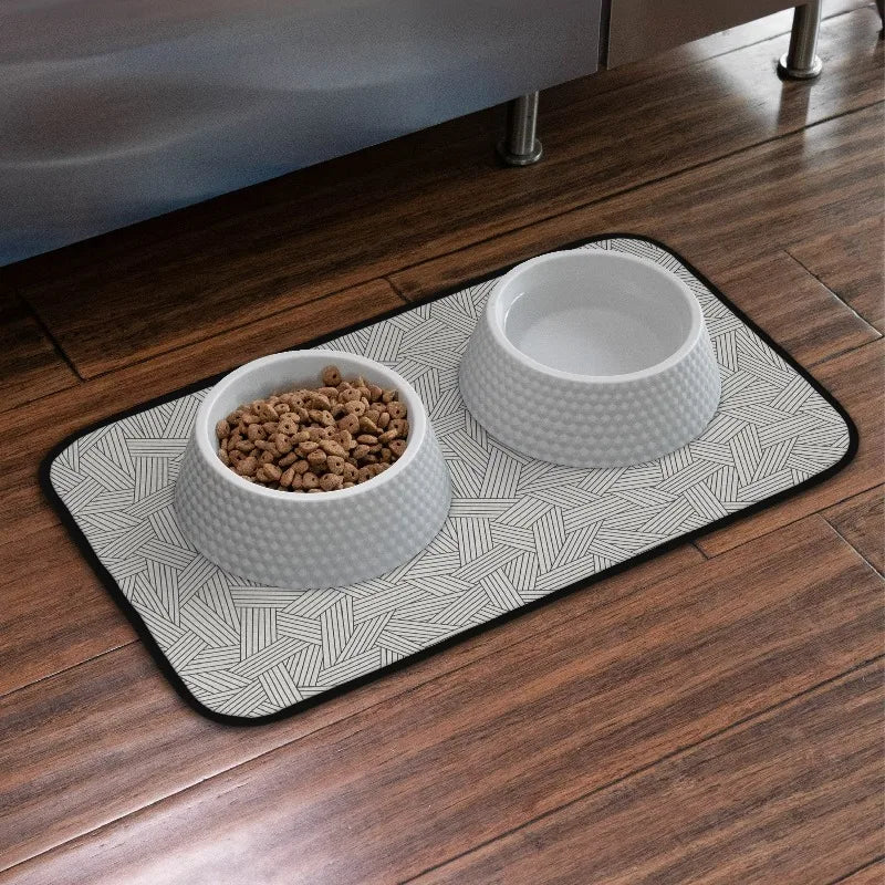 Printed Pet Bowl Mat for Food & Water