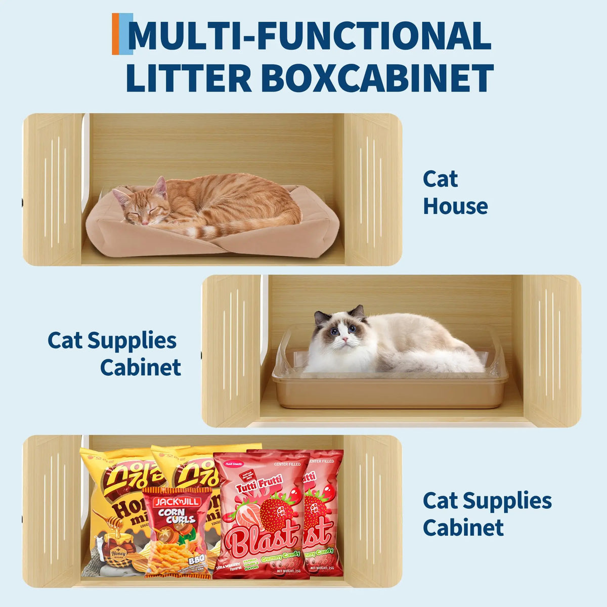 Cat Tree with Hidden Litter Box Enclosure
