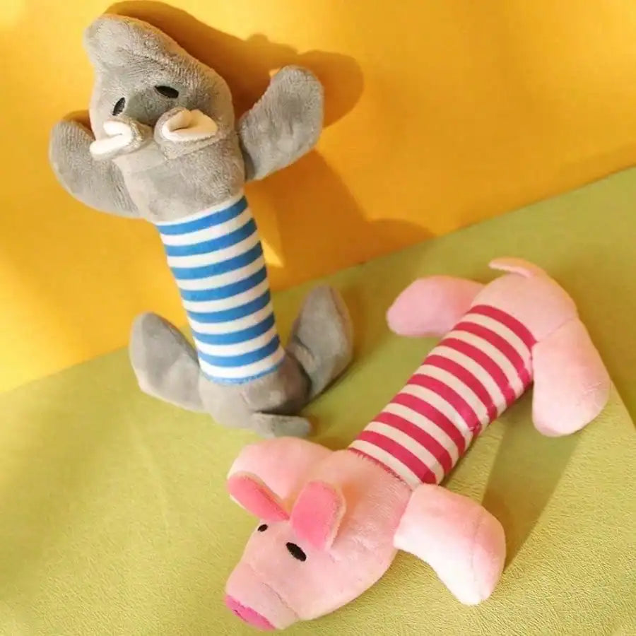 1pc Durable Plush Dog Chew Toy With Squeaker, Long Body Stuffed Animal For Small To Large Dogs, Bite-Resistant Interactive Pet Toy For Light & Moderate Chewers SP260514161649697735363