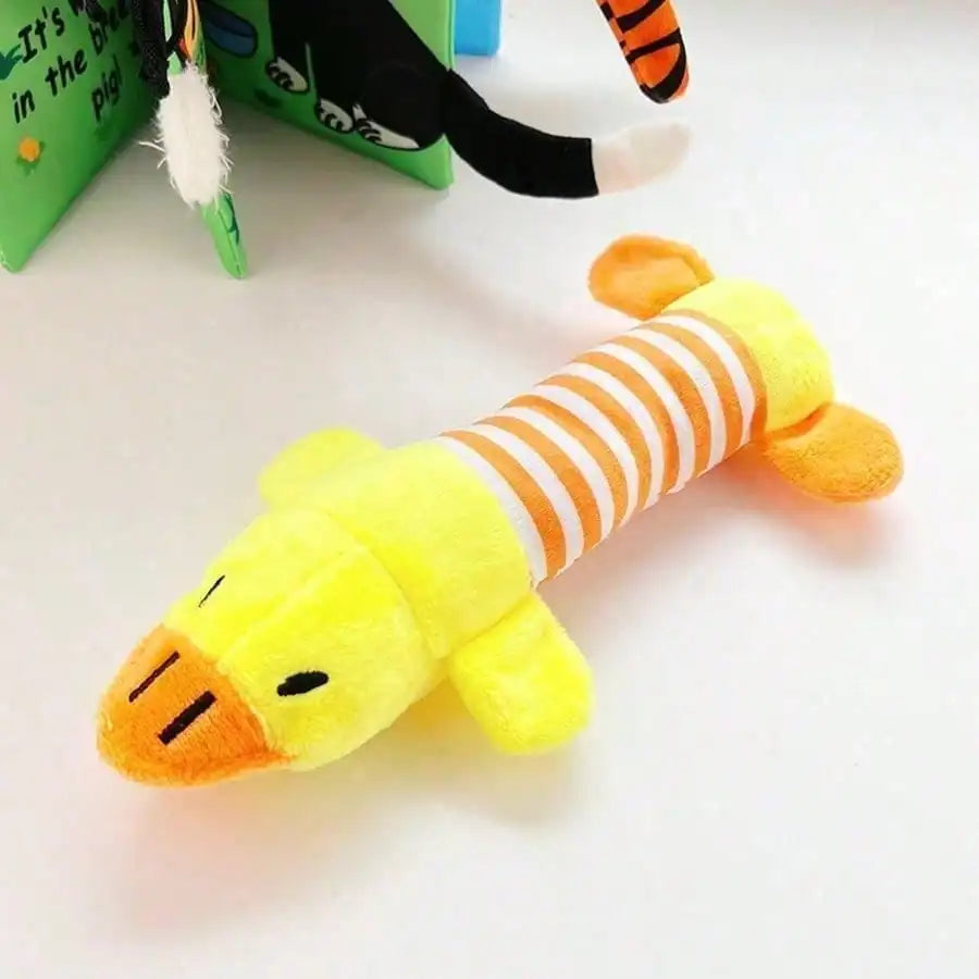 1pc Durable Plush Dog Chew Toy With Squeaker, Long Body Stuffed Animal For Small To Large Dogs, Bite-Resistant Interactive Pet Toy For Light & Moderate Chewers SP260514161649697735363
