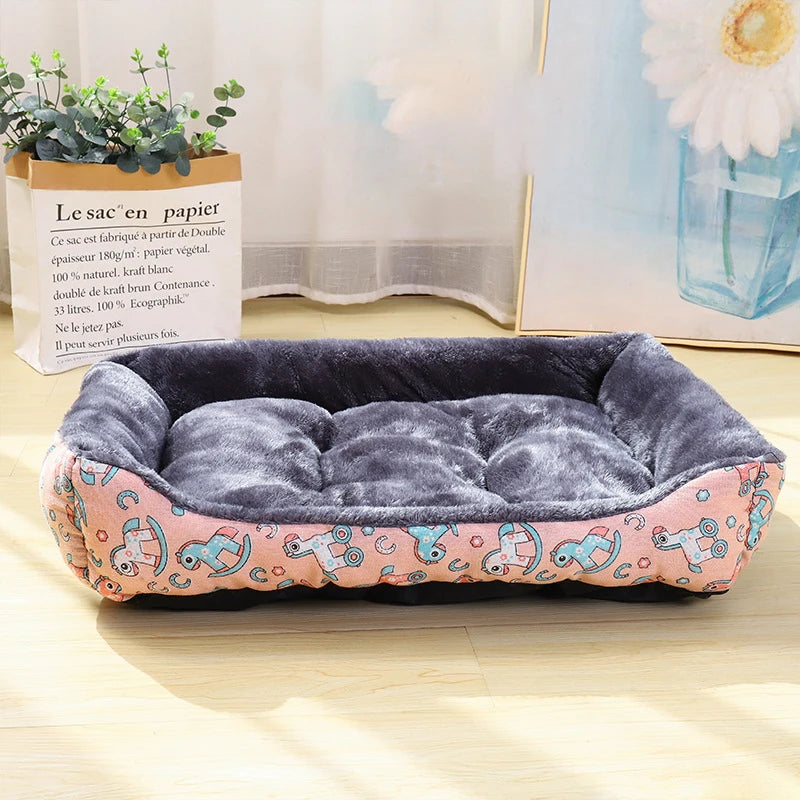 Sofa-Style Winter Pet Bed for Dogs & Cats