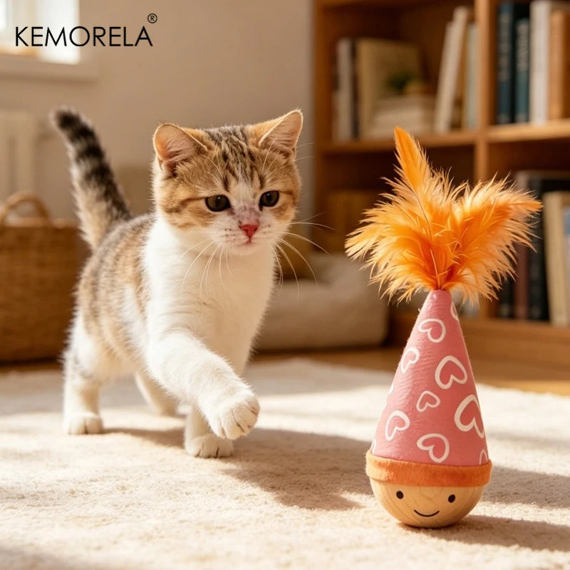 KEMORELA Swing Cat Toy Dynamic Shaking Interactive Game Specially Designed For Cats Independent Playtime Feather Style Pet Toy
