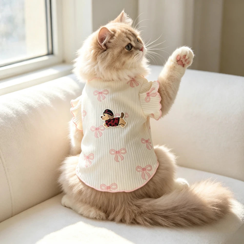 Elastic Dog Tshirt Soft Pet Vest Summer Wear Comfortable for Small Dogs Cats Cute Design Pet Clothing Summer Outfit Lightweight Breathable