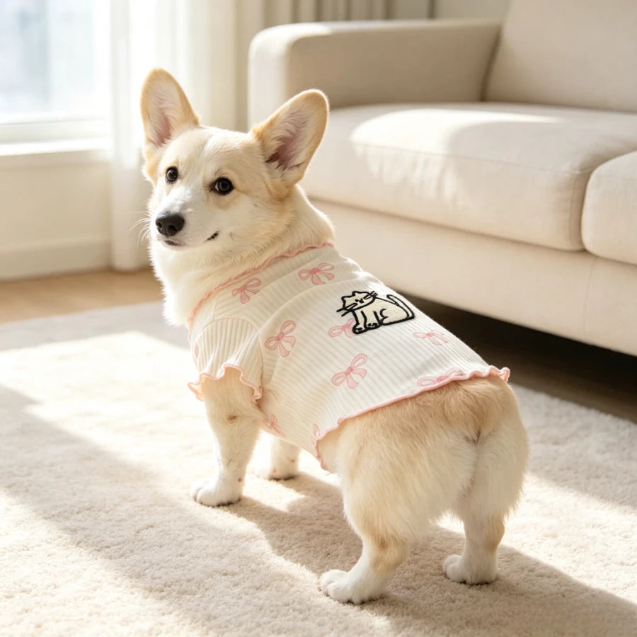 Soft Elastic Dog Tshirt Pet Vest Summer Wear Comfortable for Small Dogs Cats Cute Design Lightweight Breathable Pet Clothing Summer Outfit