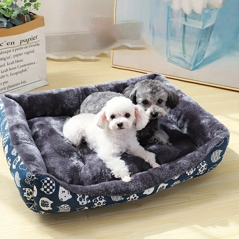 Sofa-Style Winter Pet Bed for Dogs & Cats