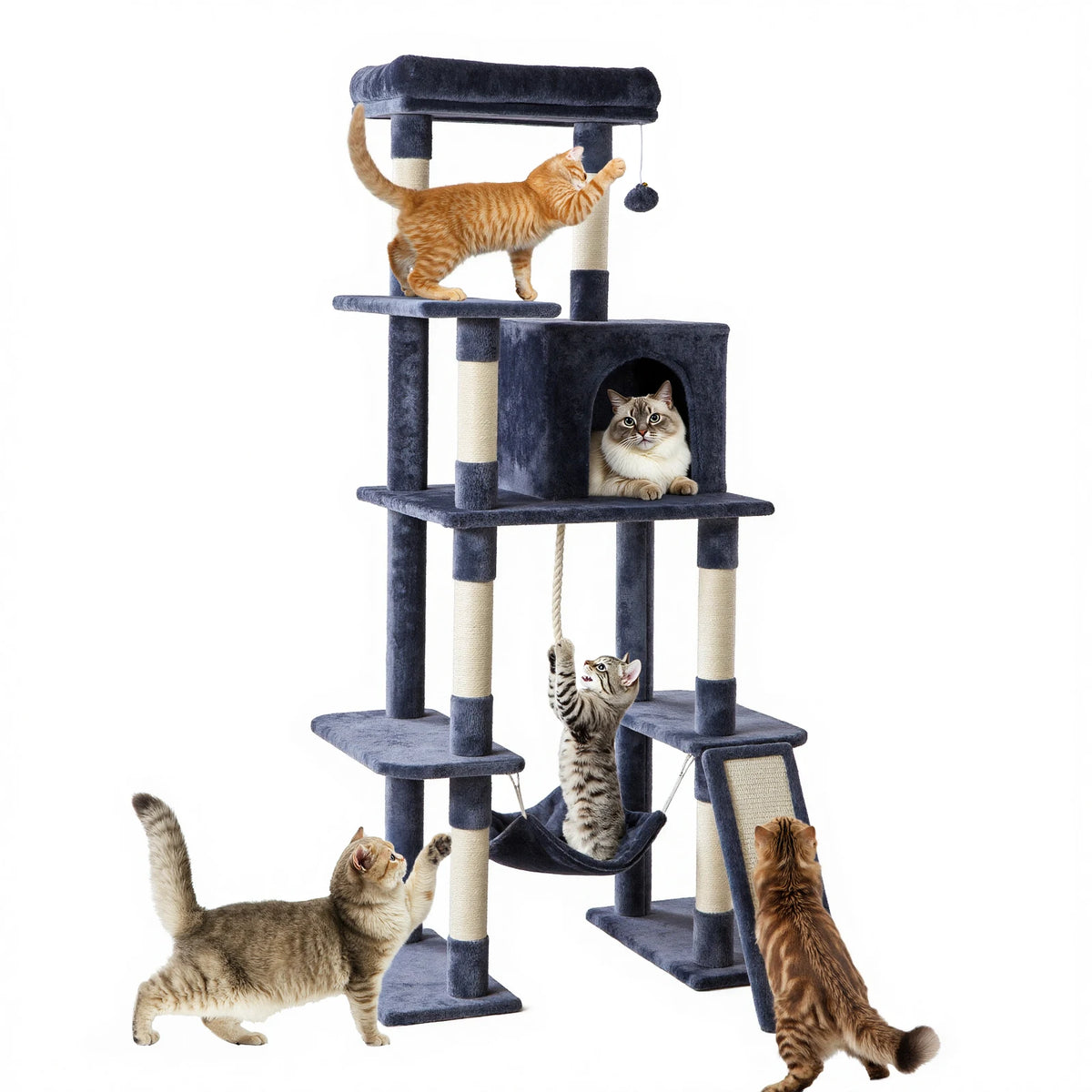 63-Inch Multi-Cat Tree & Climbing Tower