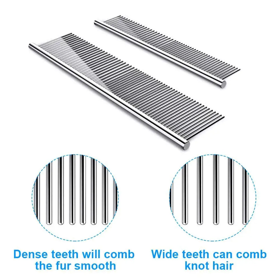 Cat and Dog Stainless Steel Comb Grooming Comb to Remove Loose Hair Needle Comb Detangling Comb Pet Comb