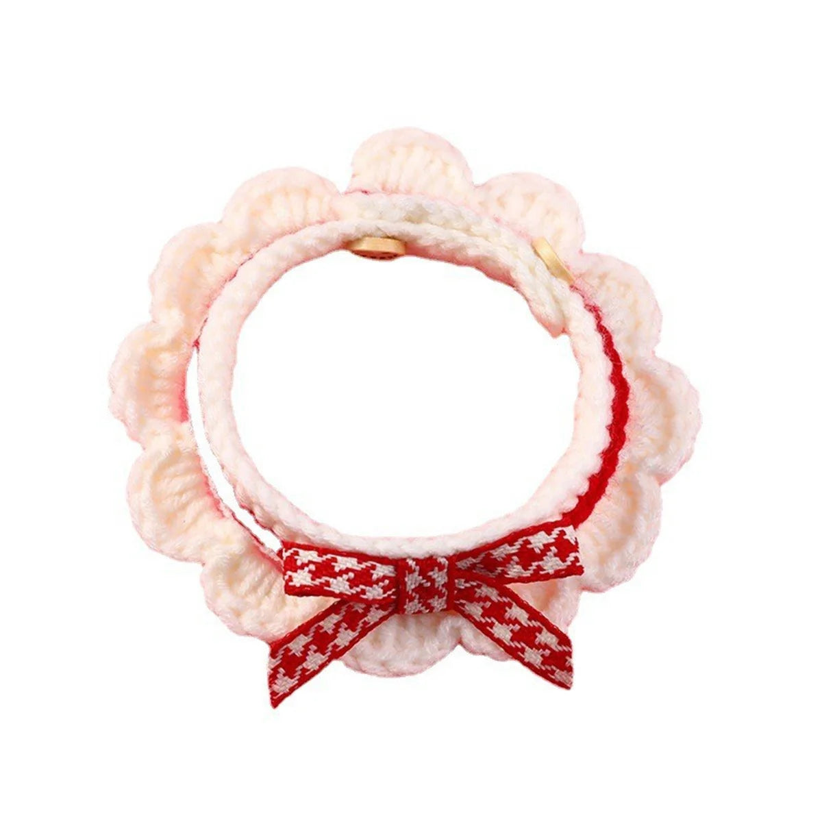 Hand-Knitted Bow Collar for Cats & Dogs