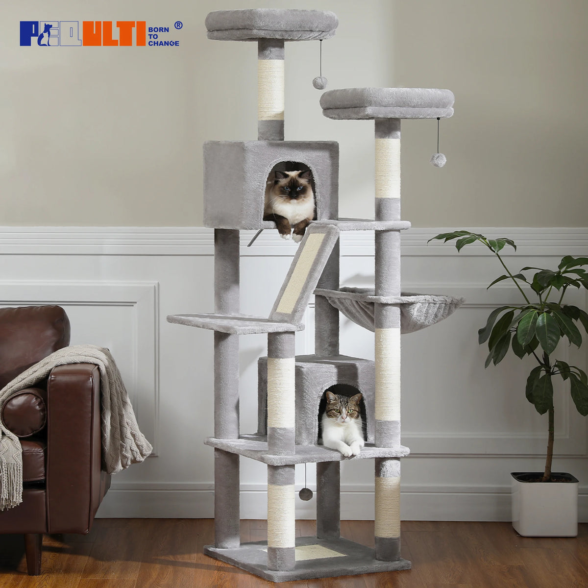 Large Multi-Level Cat Tower with Caves & Perches