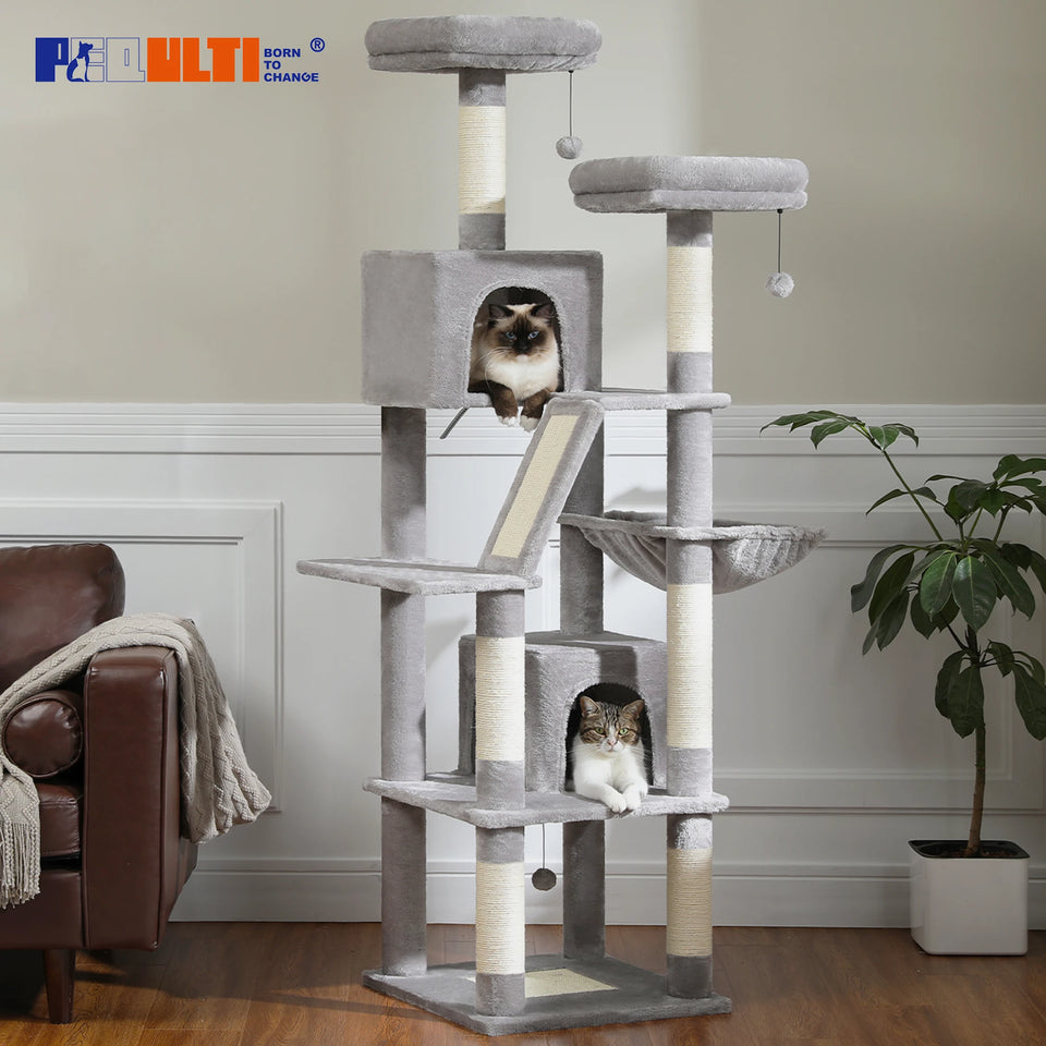 Large Multi-Level Cat Tower with Caves & Perches