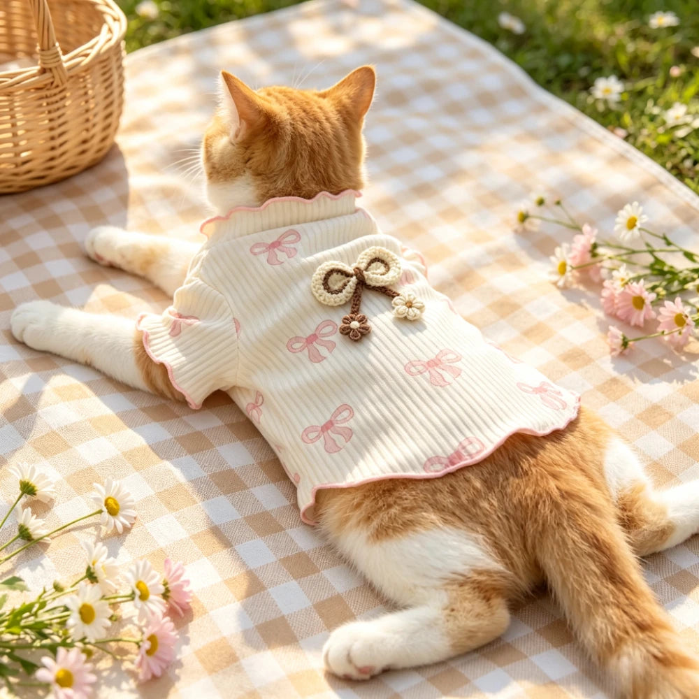 Lightweight Soft Elastic Dog Tshirt Pet Vest Summer Wear Comfortable for Small Dogs Cats Cute Design Breathable Pet Clothing Summer Outfit