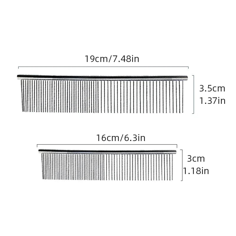 Cat and Dog Stainless Steel Comb Grooming Comb to Remove Loose Hair Needle Comb Detangling Comb Pet Comb