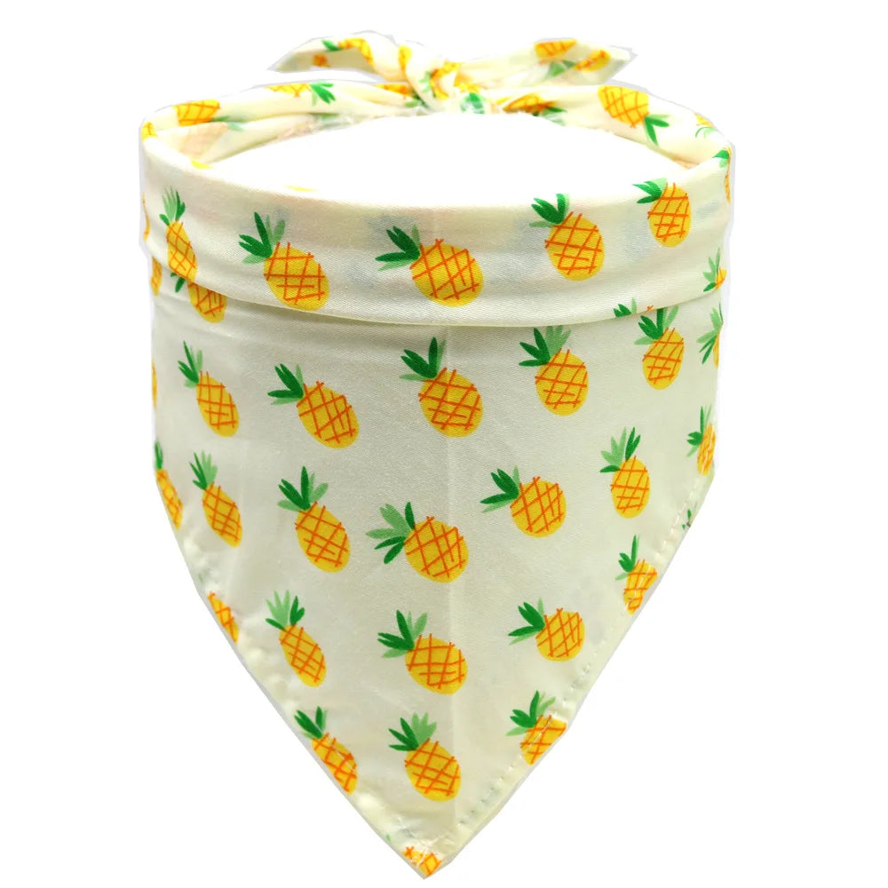 Pet saliva towel Fruit pet scarf Cotton dog triangle scarf Summer pet supplies accessories wholesale