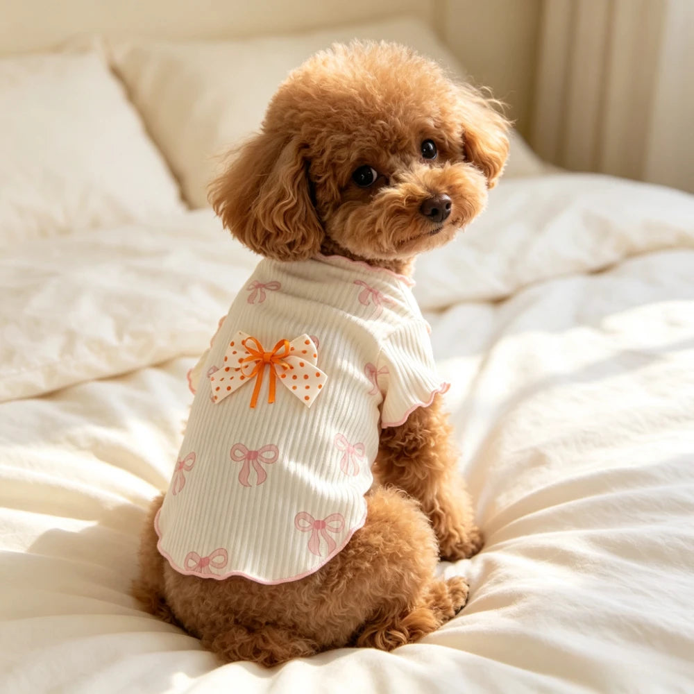 Lightweight Soft Elastic Dog Tshirt Pet Vest Summer Wear Comfortable for Small Dogs Cats Cute Design Breathable Pet Clothing Summer Outfit