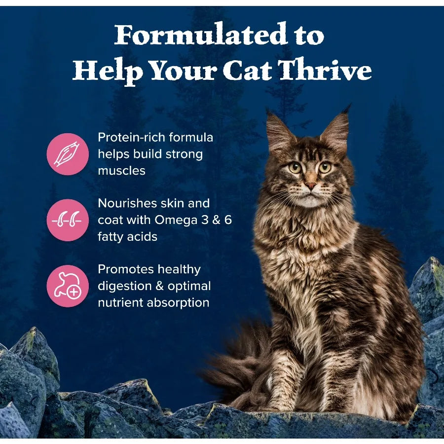 Blue Buffalo Wilderness Natural High Protein Dry Food for Adult Cats, Salmon, 9.5-lb Bag