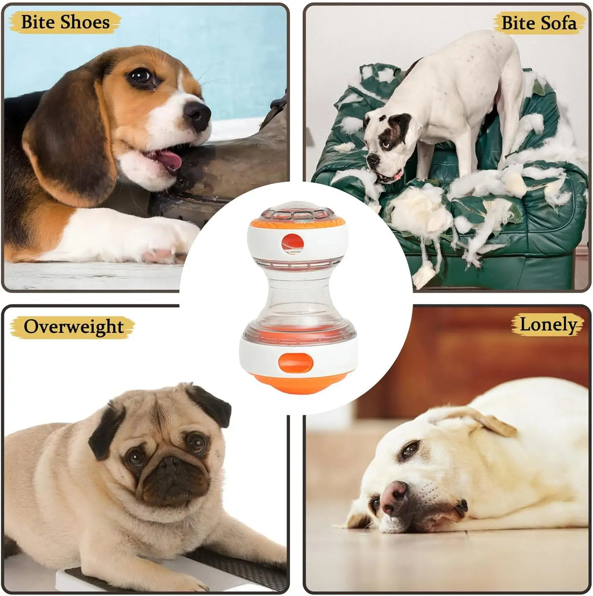 Interactive Dog Treat Dispenser Toy Dog Puzzle Rolling Leak Food Ball Toy Durable Chew Tooth Healthy Ball Suitable for All Breed