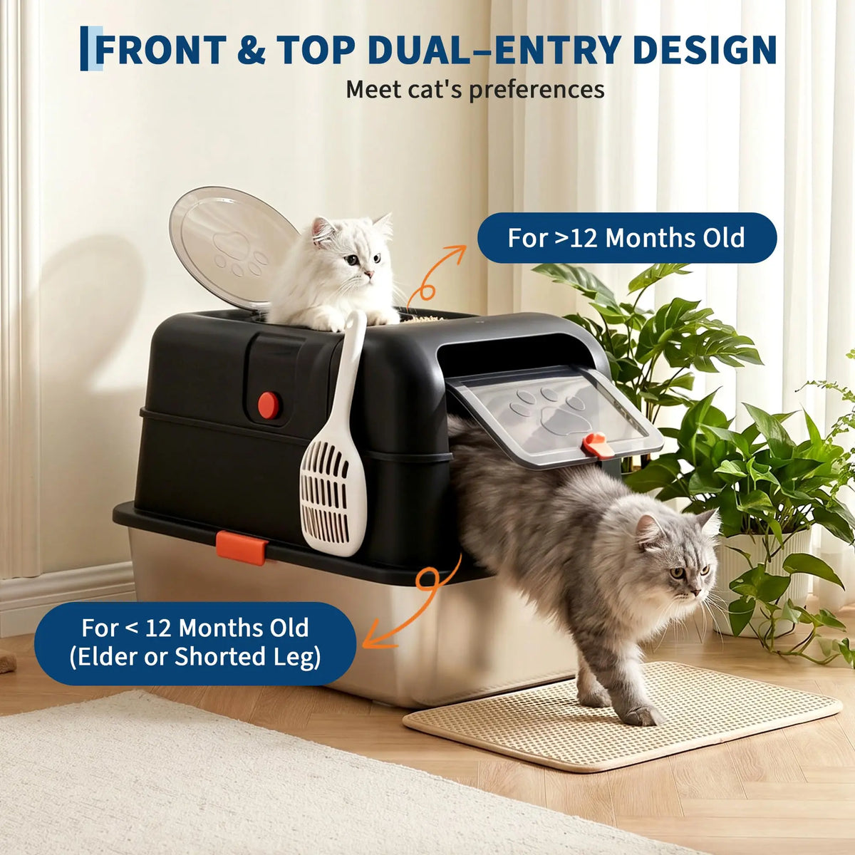XL Stainless Steel Enclosed Cat Litter Box