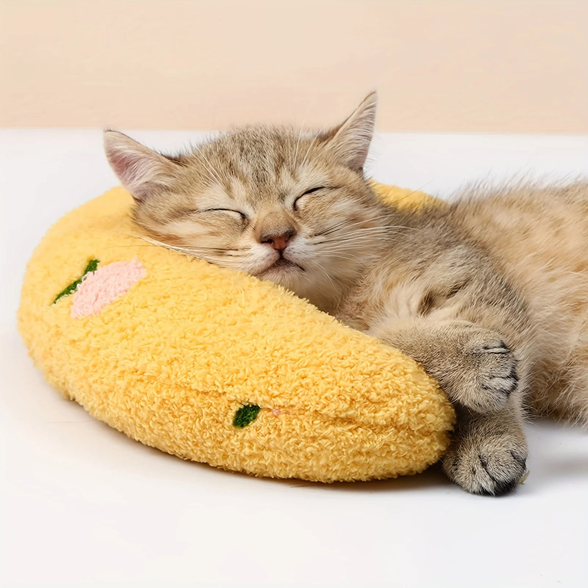 NEW 2026 Cat Moon Shaped Pillow Super Soft Plush Half Donut Pillow Pet Toy Cat Sleeping Pillow, Dog Universal Mat, Pet Supplies