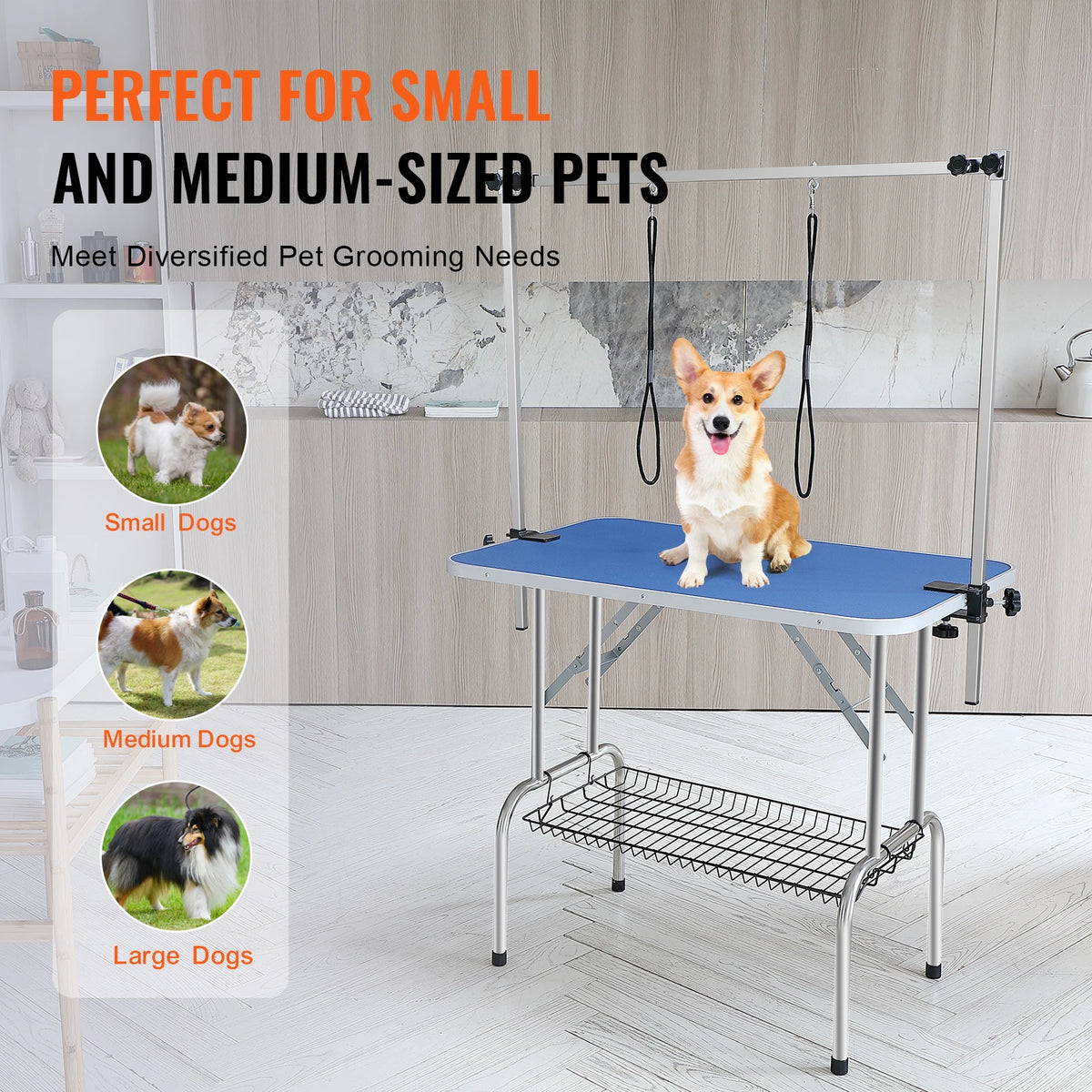 Foldable Pet Grooming Table with Dual Arms