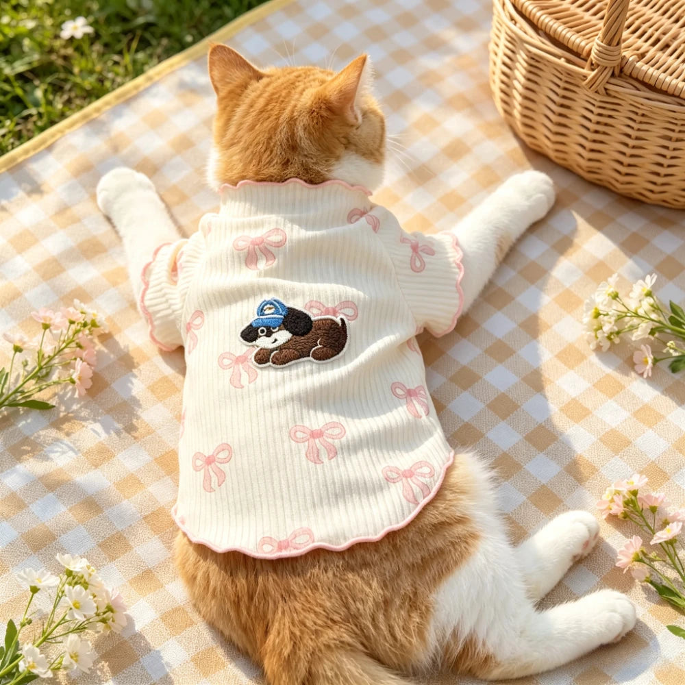 Soft Elastic Dog Tshirt Pet Vest Summer Wear Comfortable for Small Dogs Cats Cute Design Lightweight Breathable Pet Clothing Summer Outfit