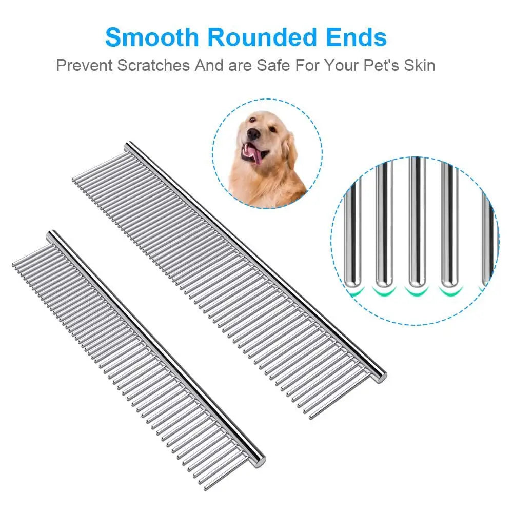 Cat and Dog Stainless Steel Comb Grooming Comb to Remove Loose Hair Needle Comb Detangling Comb Pet Comb