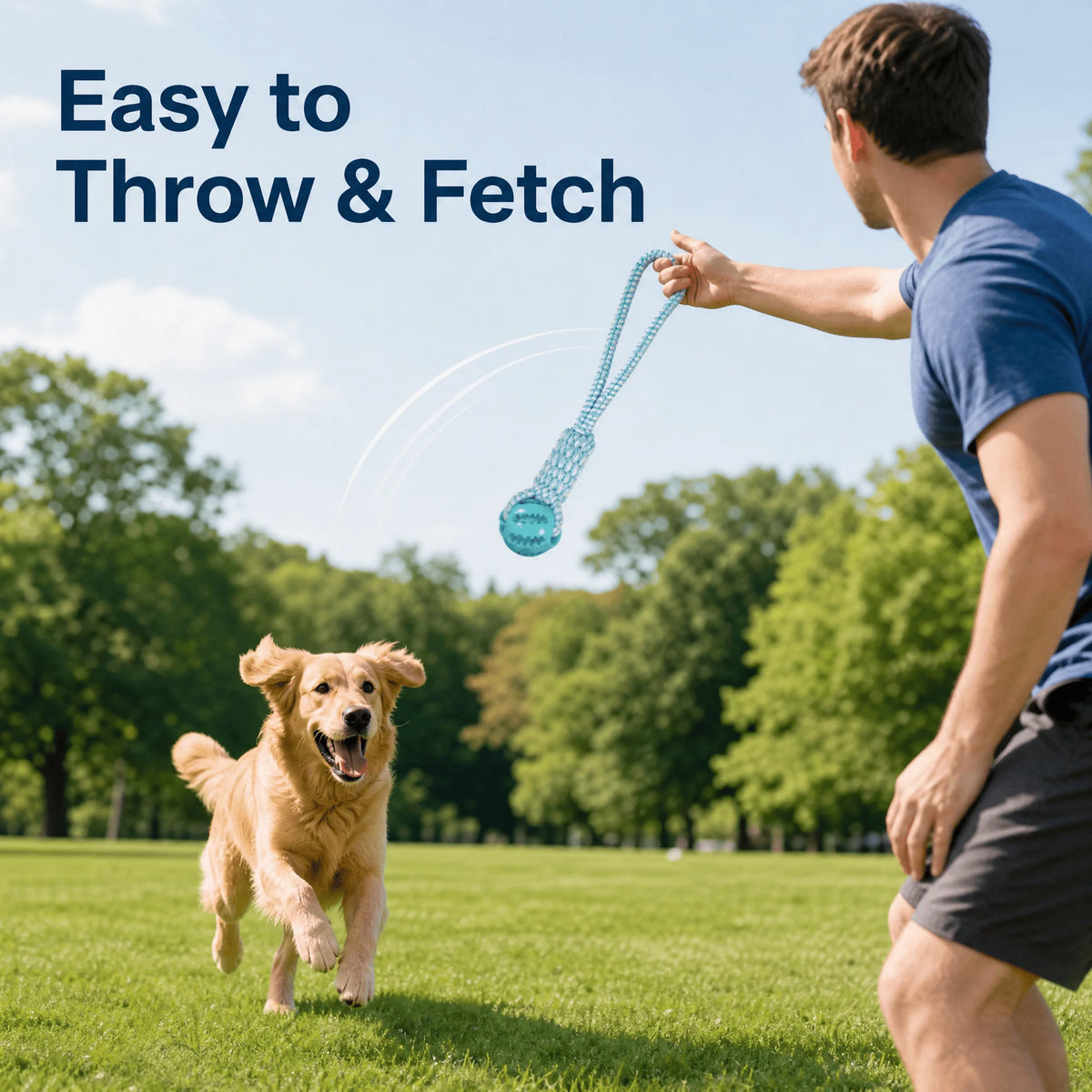 Braided Rope Dog Toy with Rubber Ball, Durable Pet Chew Toy for Teeth Cleaning, Interactive Tug Fetch Play Toy for Small Medium Dogs Puppy