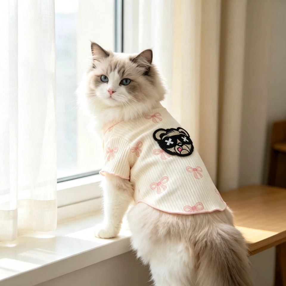 Breathable Lightweight Dog Tshirt Pet Vest Elastic Soft Comfortable for Small Dogs Cats Cute Design Summer Pet Clothing Outfit Wear