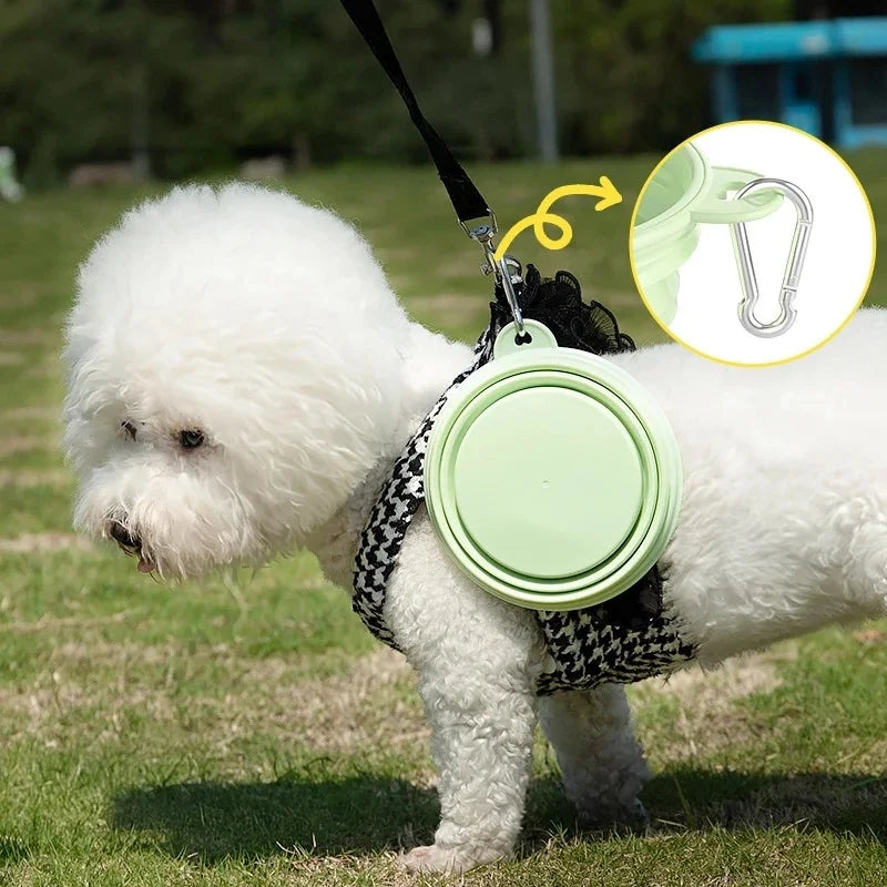350ml Foldable Pet Water Bowl - Silicone Folding Bowl for Dogs and Cats Suitable for Outdoor Travel and Puppies