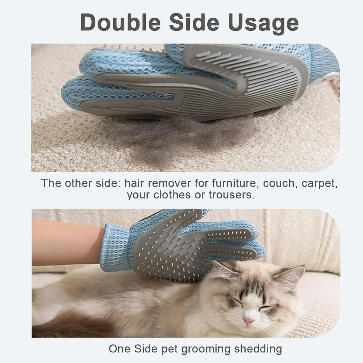 Double-Sided Pet Grooming & Deshedding Glove