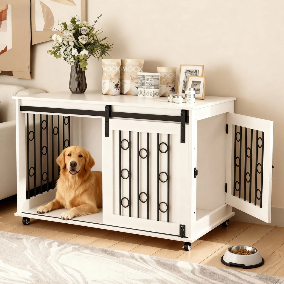 Modern Wooden Dog Crate End Table