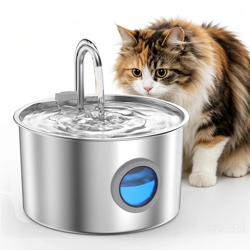 3.2L Stainless Steel Cat & Dog Water Fountain