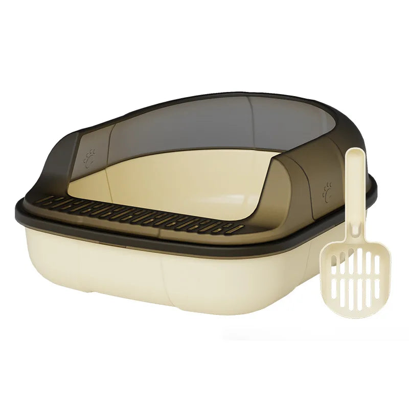 Cat Litter BoxSuper-large Semi-closed Cat Toilet with Foot Leakage