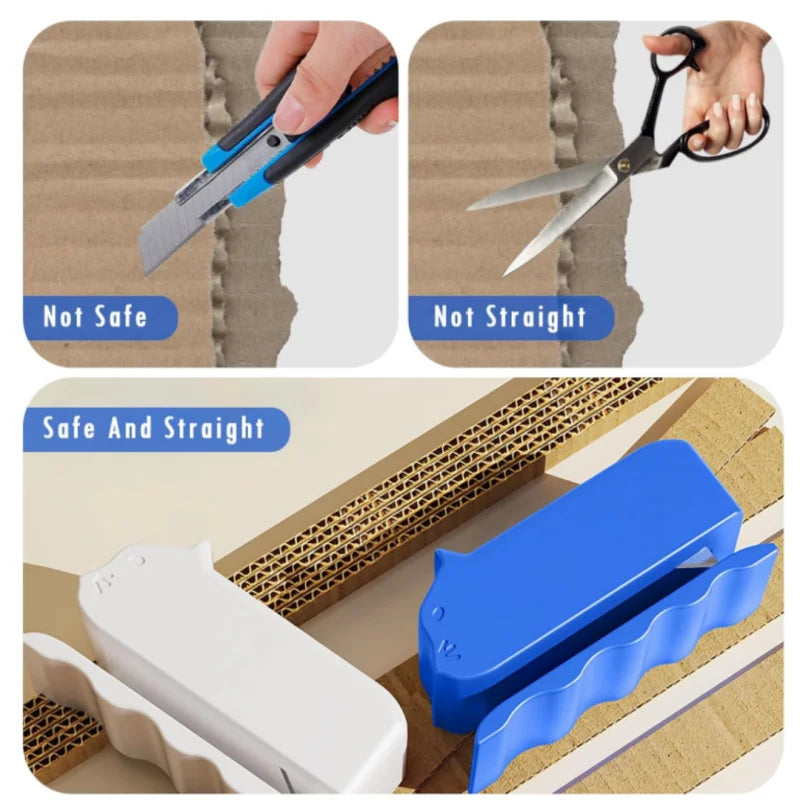 Blue Handheld Cardboard Cutter Tool, DIY Cutting Tool for Making Cat Scratching Pads, Scratch Boards & Cat Beds