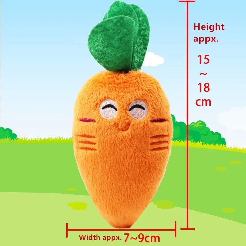 Carrot Plush Squeaky Chew Toy for Dogs