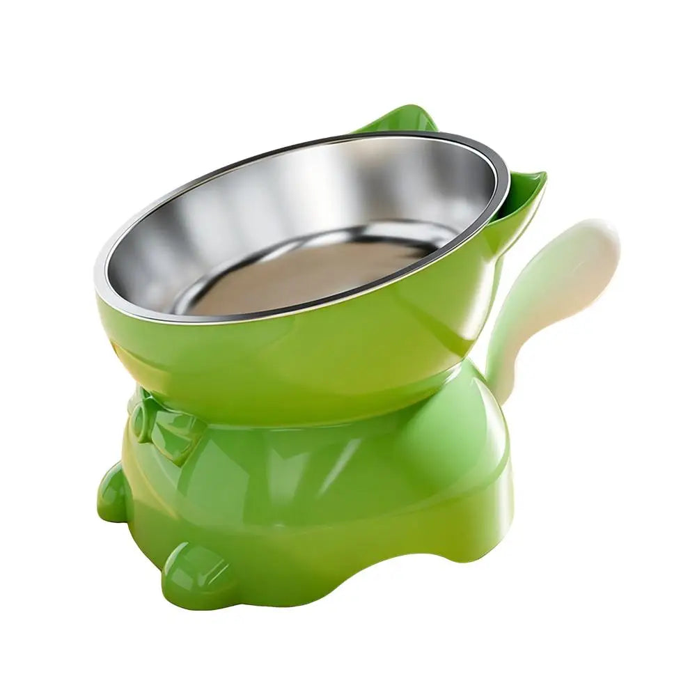 Raised Tilted Stainless Steel Cat Bowl