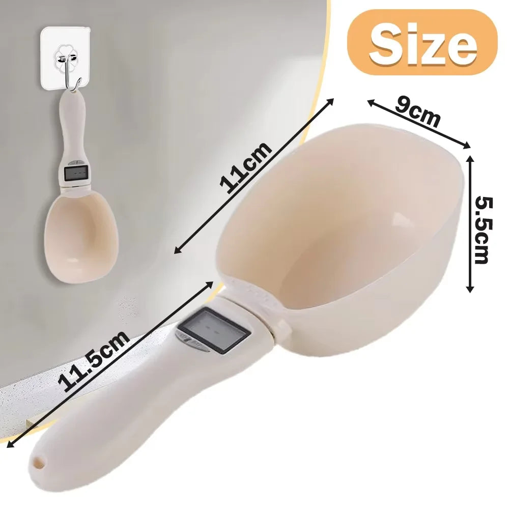Pet Food Measuring Scoop Electronic Dog Cat Food Measuring Cup Digital Spoon Scale Kitchen Food Scale with LED Display