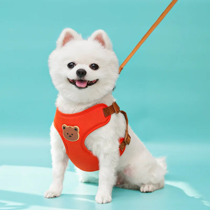 Cute Bear Chest Strap Traction Pet Traction Rope for Small and Medium Dogs Going Out Teddy Bears and Cats Universal