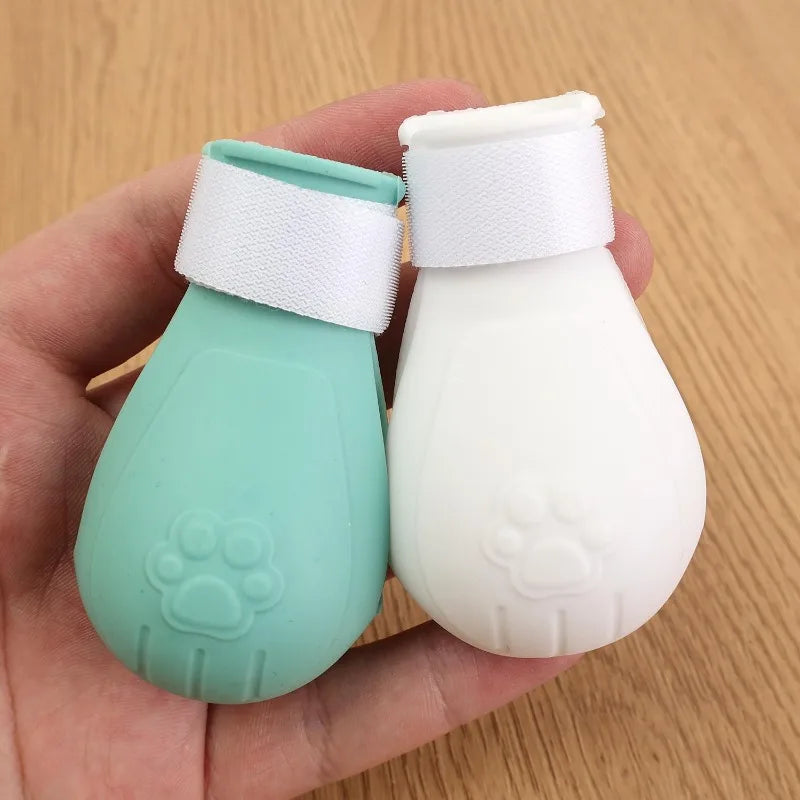 Cat Head Cover Pet Grooming Cover Accessory Cat Anti Bite Anti Licking Space Hood Breathable Helmet with 4 Silicone Paw Shoes