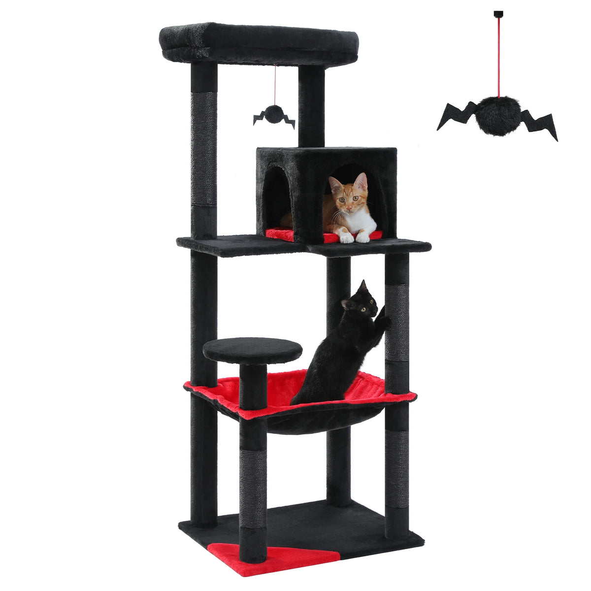 Gothic Cat Tree with Large Hammock & Condo