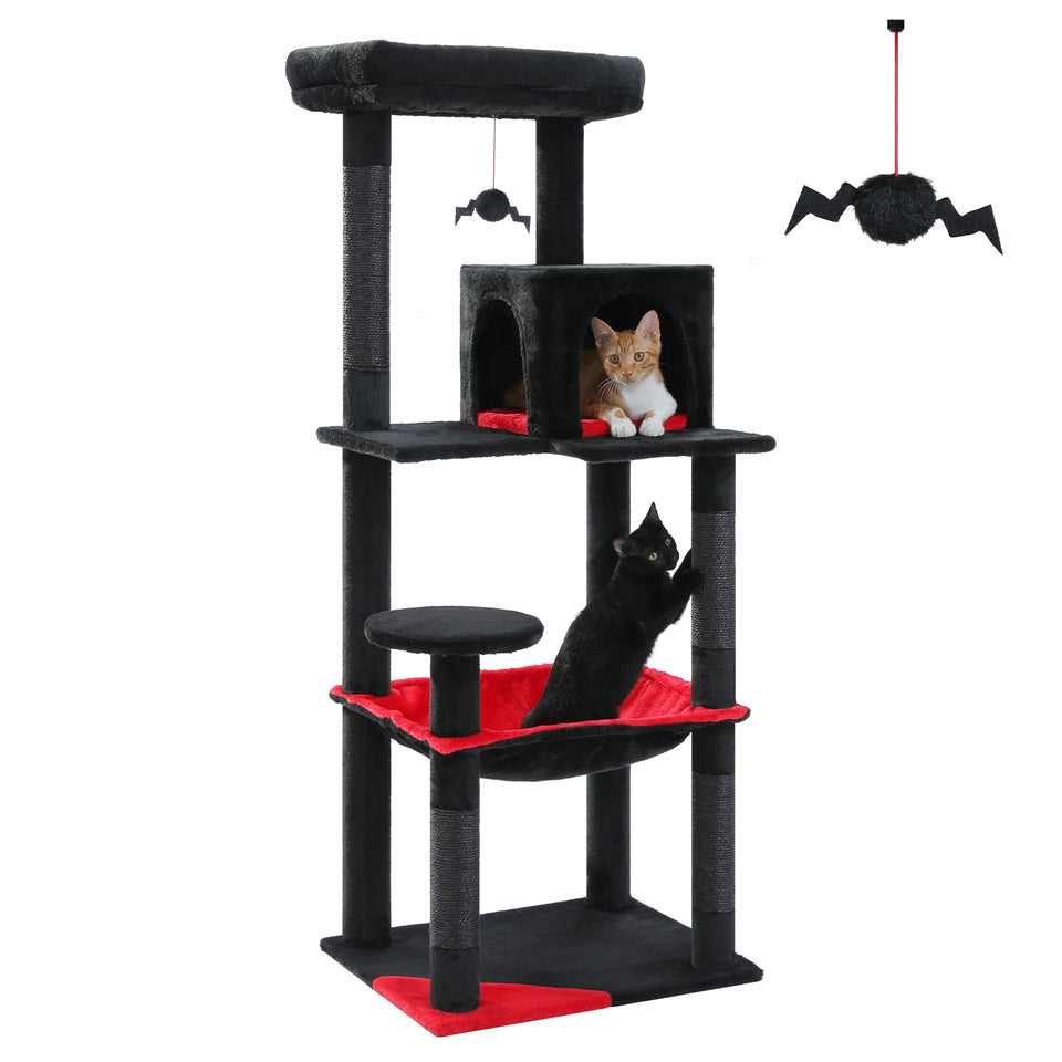 Gothic Cat Tree with Large Hammock & Condo