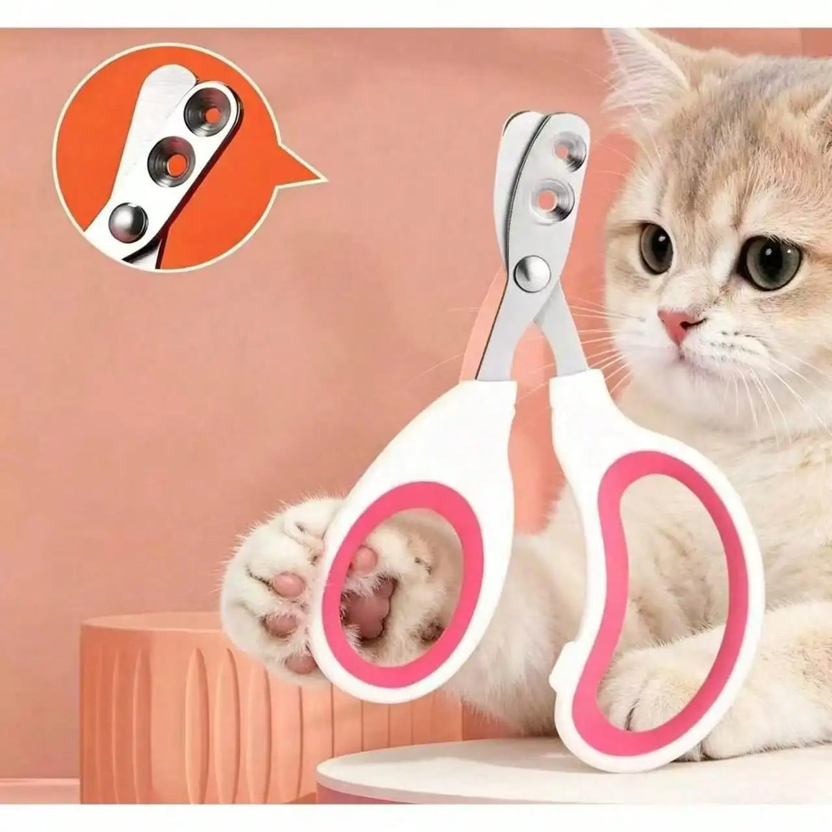 Pet Nail Clippers For Cats & Dogs, Double-Hole Stainless Steel Blind Cut Nail Trimmers,  Injury-Proof Design, Easy To Use Grooming Tool For Beginners Kittens Puppies