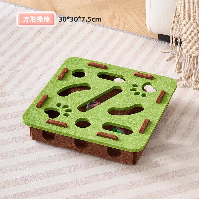Cat Toys Self-relief Xiao Mao Pet Cat Maze Hole Felt BoxCat Bell Ball