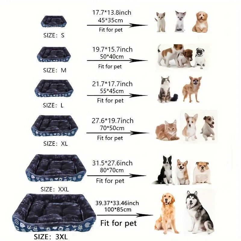 Sofa-Style Winter Pet Bed for Dogs & Cats