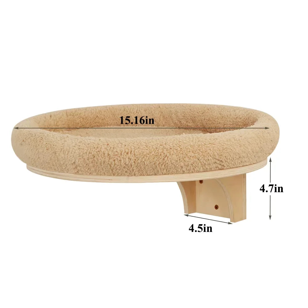 Wall-Mounted Cat Climbing Set with Hammock