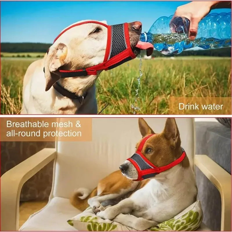 Breathable Adjustable Dog Muzzle Anti-Bite Mask  - Soft for Chewing Prevention & Grooming (Comfort Fit, Secure Buckle)