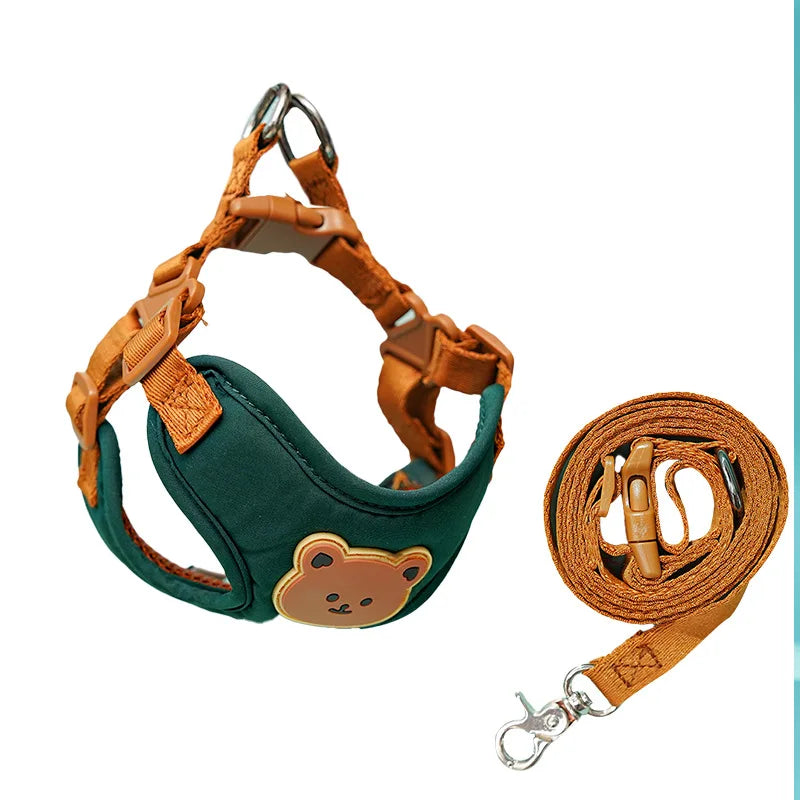 Cute Bear Chest Strap Traction Pet Traction Rope for Small and Medium Dogs Going Out Teddy Bears and Cats Universal