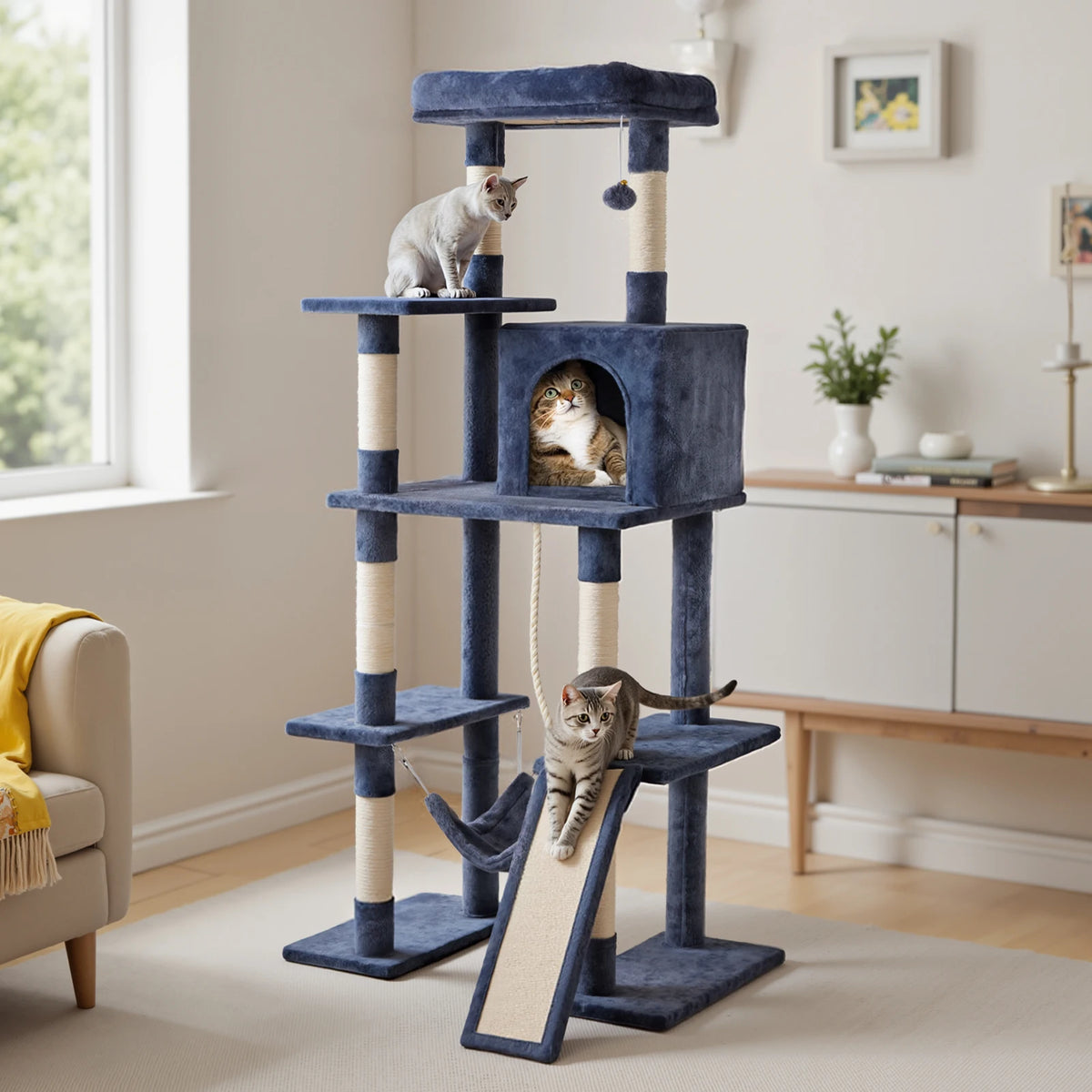 63-Inch Multi-Cat Tree & Climbing Tower