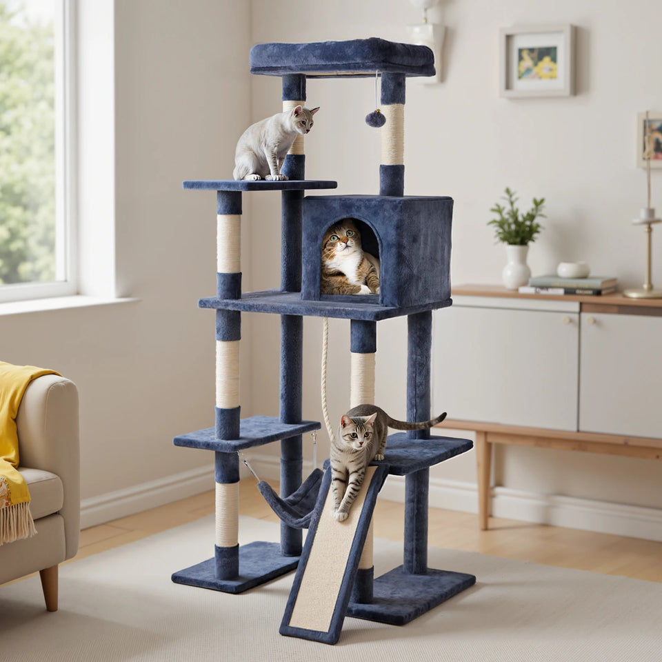 63-Inch Multi-Cat Tree & Climbing Tower