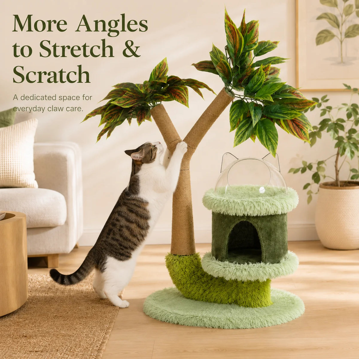 Mango Tree Cat Tower with Sisal Scratcher